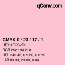 Farbcode: CMYK 0 / 23 / 17 / 1 | qconv.com
