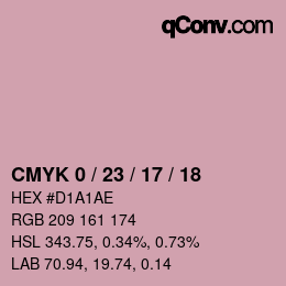 Color code: CMYK 0 / 23 / 17 / 18 | qconv.com