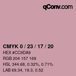 Color code: CMYK 0 / 23 / 17 / 20 | qconv.com
