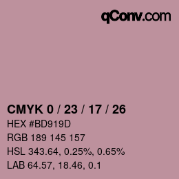 Color code: CMYK 0 / 23 / 17 / 26 | qconv.com