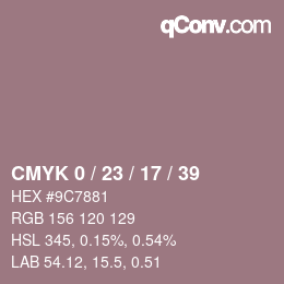 Color code: CMYK 0 / 23 / 17 / 39 | qconv.com