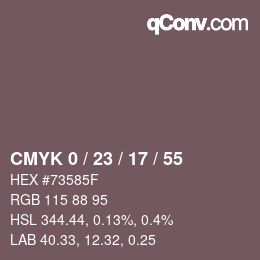 Color code: CMYK 0 / 23 / 17 / 55 | qconv.com