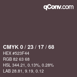 颜色代码: CMYK 0 / 23 / 17 / 68 | qconv.com