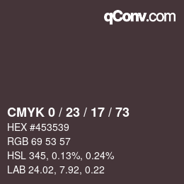 Color code: CMYK 0 / 23 / 17 / 73 | qconv.com