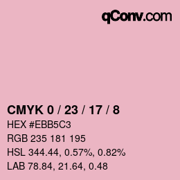 カラーコード: CMYK 0 / 23 / 17 / 8 | qconv.com