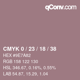 Farbcode: CMYK 0 / 23 / 18 / 38 | qconv.com