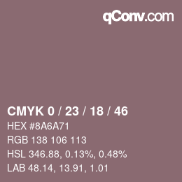 Color code: CMYK 0 / 23 / 18 / 46 | qconv.com