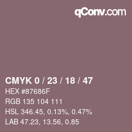 Color code: CMYK 0 / 23 / 18 / 47 | qconv.com