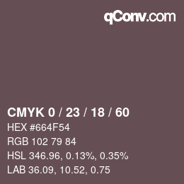 颜色代码: CMYK 0 / 23 / 18 / 60 | qconv.com