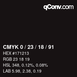 Color code: CMYK 0 / 23 / 18 / 91 | qconv.com