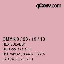 Color code: CMYK 0 / 23 / 19 / 13 | qconv.com