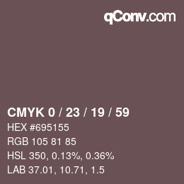 Color code: CMYK 0 / 23 / 19 / 59 | qconv.com