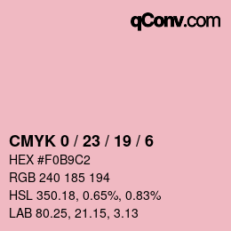 カラーコード: CMYK 0 / 23 / 19 / 6 | qconv.com