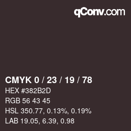 カラーコード: CMYK 0 / 23 / 19 / 78 | qconv.com
