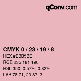 カラーコード: CMYK 0 / 23 / 19 / 8 | qconv.com