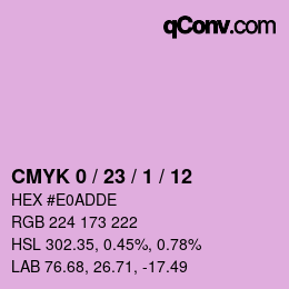 Color code: CMYK 0 / 23 / 1 / 12 | qconv.com