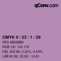 Color code: CMYK 0 / 23 / 1 / 29 | qconv.com