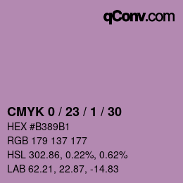 カラーコード: CMYK 0 / 23 / 1 / 30 | qconv.com