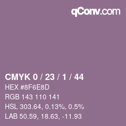 Color code: CMYK 0 / 23 / 1 / 44 | qconv.com