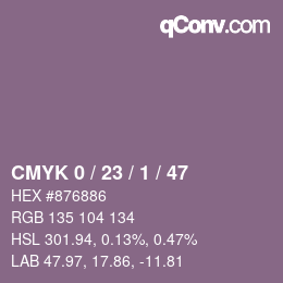 カラーコード: CMYK 0 / 23 / 1 / 47 | qconv.com
