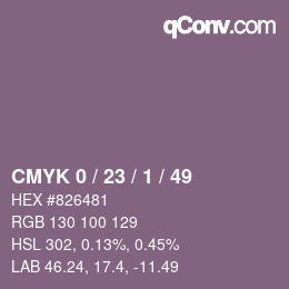 颜色代码: CMYK 0 / 23 / 1 / 49 | qconv.com