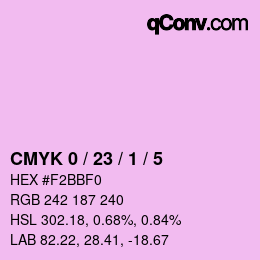 Farbcode: CMYK 0 / 23 / 1 / 5 | qconv.com