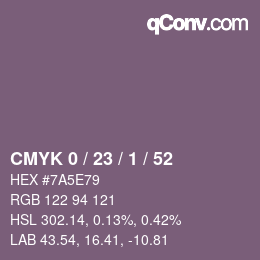 Color code: CMYK 0 / 23 / 1 / 52 | qconv.com