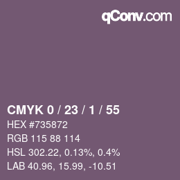 Color code: CMYK 0 / 23 / 1 / 55 | qconv.com