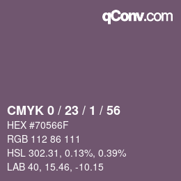 カラーコード: CMYK 0 / 23 / 1 / 56 | qconv.com
