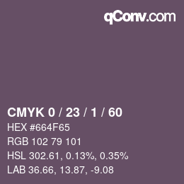 Color code: CMYK 0 / 23 / 1 / 60 | qconv.com