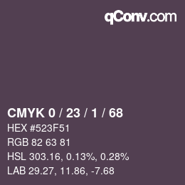 Color code: CMYK 0 / 23 / 1 / 68 | qconv.com