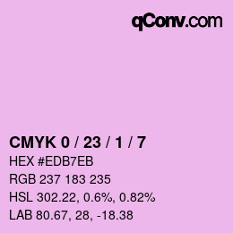 カラーコード: CMYK 0 / 23 / 1 / 7 | qconv.com