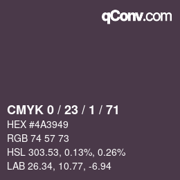 Código de color: CMYK 0 / 23 / 1 / 71 | qconv.com