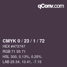 Farbcode: CMYK 0 / 23 / 1 / 72 | qconv.com