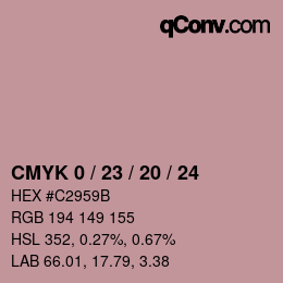 颜色代码: CMYK 0 / 23 / 20 / 24 | qconv.com