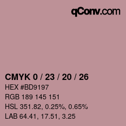 Color code: CMYK 0 / 23 / 20 / 26 | qconv.com