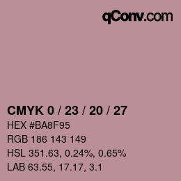 Color code: CMYK 0 / 23 / 20 / 27 | qconv.com