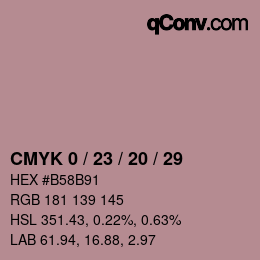 颜色代码: CMYK 0 / 23 / 20 / 29 | qconv.com