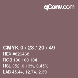 Color code: CMYK 0 / 23 / 20 / 49 | qconv.com