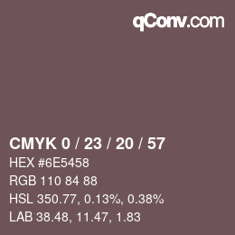 カラーコード: CMYK 0 / 23 / 20 / 57 | qconv.com