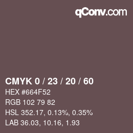 颜色代码: CMYK 0 / 23 / 20 / 60 | qconv.com