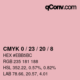 カラーコード: CMYK 0 / 23 / 20 / 8 | qconv.com