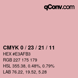 カラーコード: CMYK 0 / 23 / 21 / 11 | qconv.com