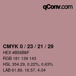 Color code: CMYK 0 / 23 / 21 / 29 | qconv.com