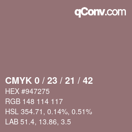 Color code: CMYK 0 / 23 / 21 / 42 | qconv.com