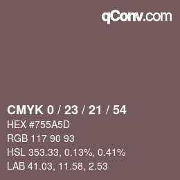 Código de color: CMYK 0 / 23 / 21 / 54 | qconv.com