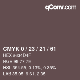 カラーコード: CMYK 0 / 23 / 21 / 61 | qconv.com