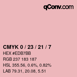 カラーコード: CMYK 0 / 23 / 21 / 7 | qconv.com