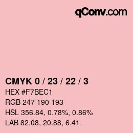 Color code: CMYK 0 / 23 / 22 / 3 | qconv.com