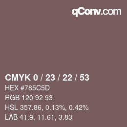 Color code: CMYK 0 / 23 / 22 / 53 | qconv.com